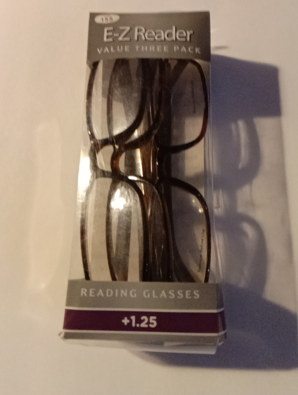 New E-Z Reader 3-Pack Reading Glasses in Brown and Black (+1.25)